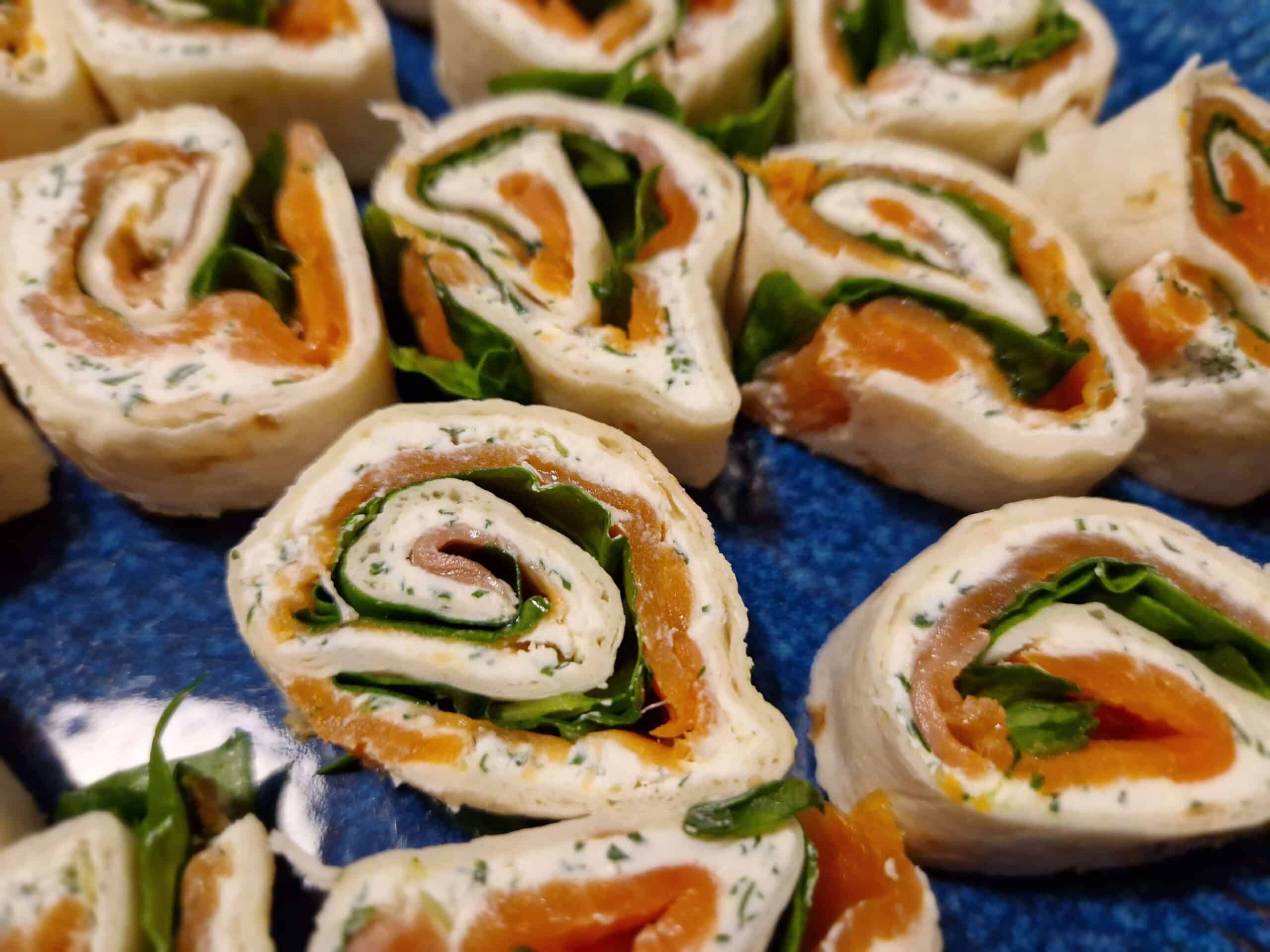 Ørredruller med flødeost og spinat